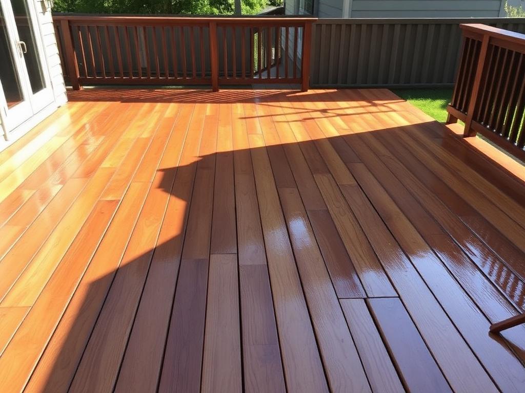 Wood Deck after pressure washing