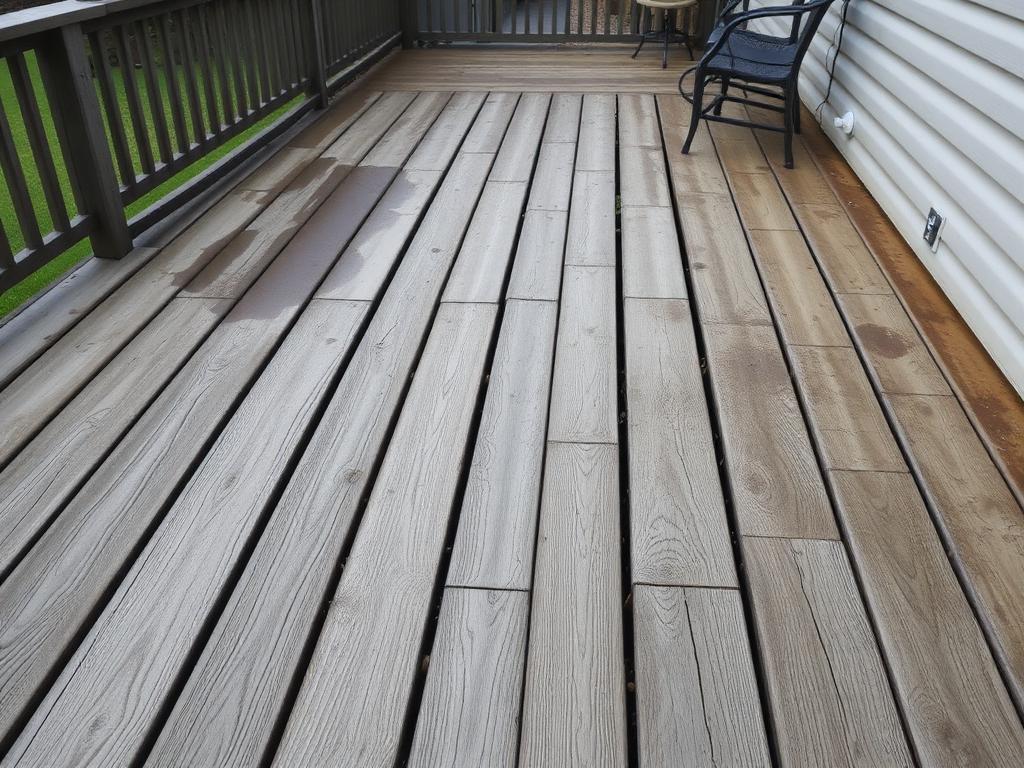 Wood Deck before pressure washing