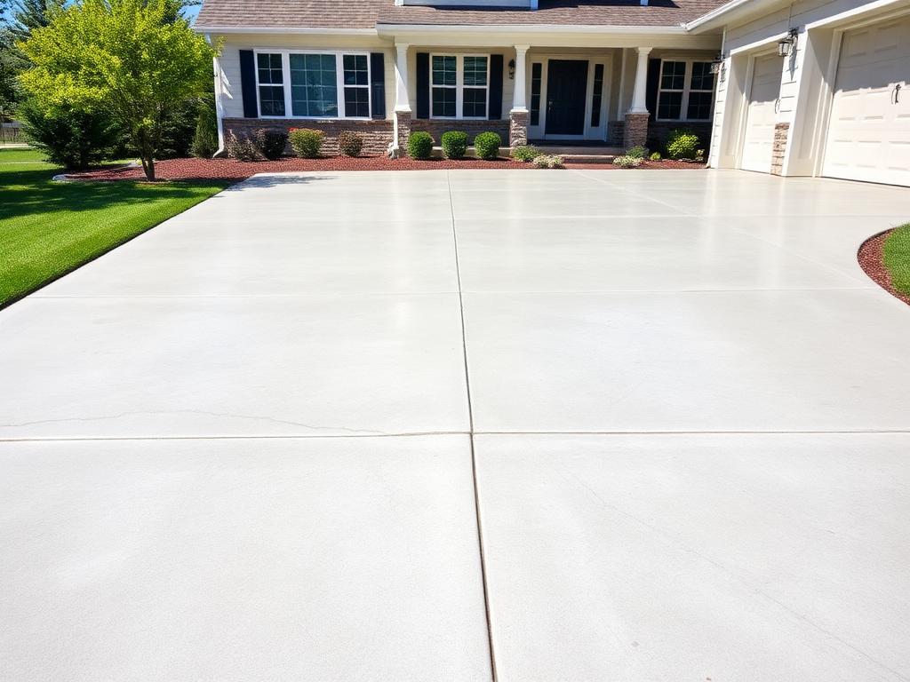 Concrete Driveway after pressure washing